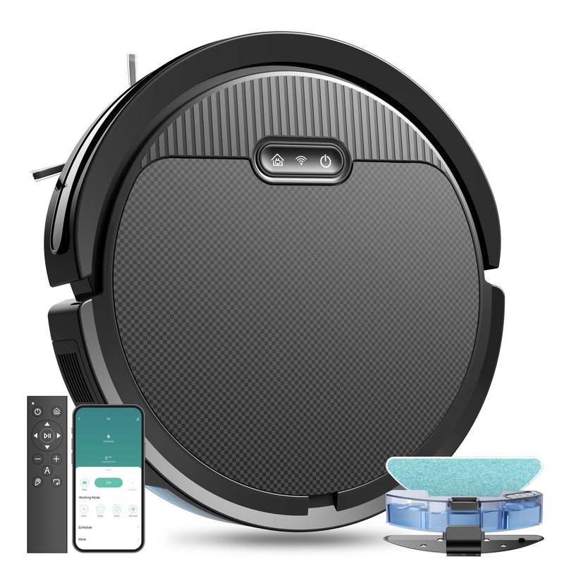 V3 3-in-1 Robot Vacuum and Mop Combo | 5000Pa Suction, 120-Min Runtime, Smart Navigation | Ultra-Thin Design for Pet Hair & Hard Floors
